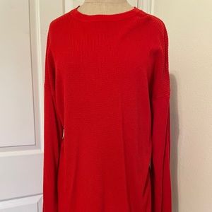 LF Red waffle t-shirt dress